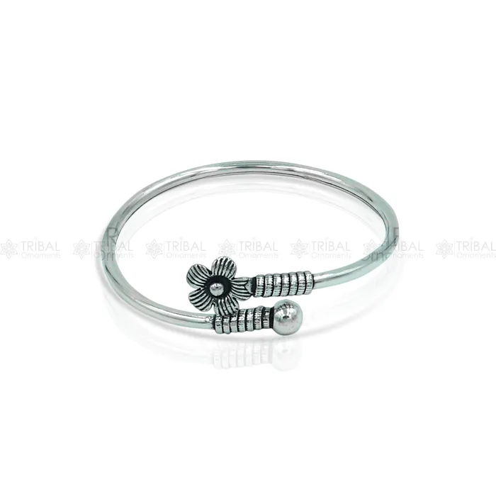 925 sterling silver handmade double flower design stylish kada bangle bracelet tribal jewelry nsk866 TRIBAL ORNAMENTS Bracelets 925 sterling silver handmade double flower design stylish kada bangle bracelet tribal jewelry nsk866 TRIBAL ORNAMENTS Bracelets