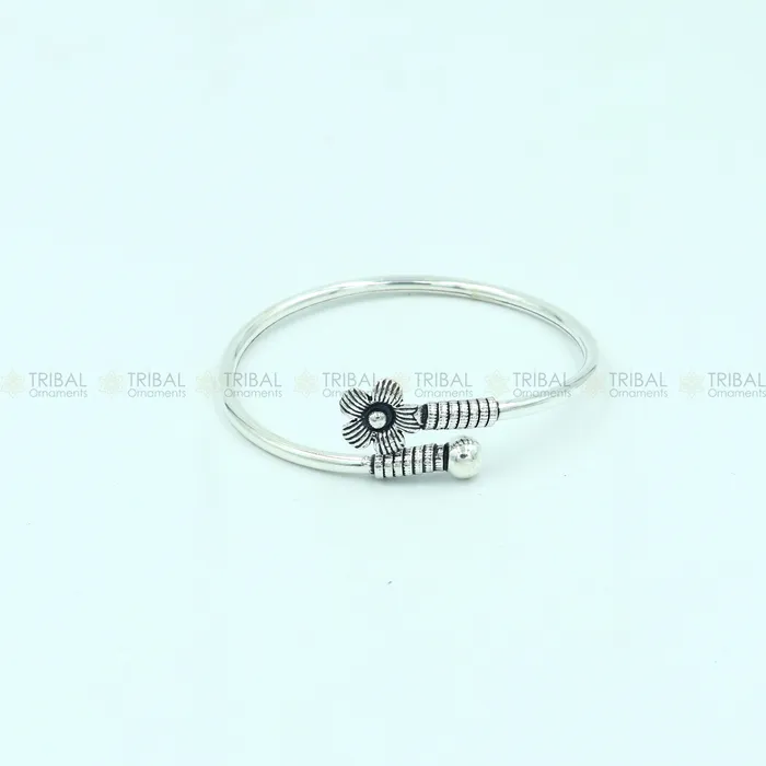 925 sterling silver handmade double flower design stylish kada bangle bracelet tribal jewelry nsk866 TRIBAL ORNAMENTS Bracelets 925 sterling silver handmade double flower design stylish kada bangle bracelet tribal jewelry nsk866 TRIBAL ORNAMENTS Bracelets