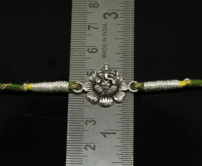 925 sterling silver handmade Ganpati design Rakhi Bracelet amazing stylish gift for Rakshabandhan rk44 TRIBAL ORNAMENTS Bracelets