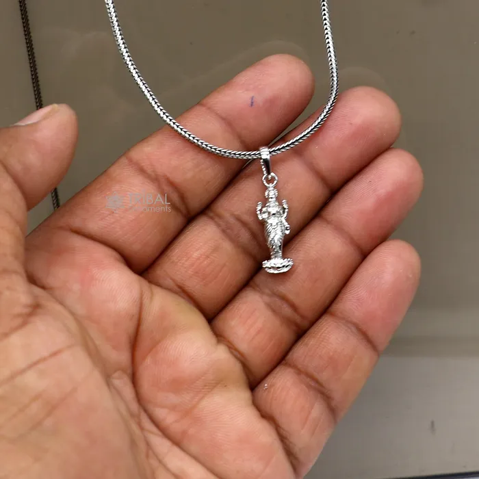 925 sterling silver handmade Goddess Maha Lakshmilaxmi pendant amazing divine lakshmi maa pendant gifting jewelry NSP830 TRIBAL ORNAMENTS Necklaces