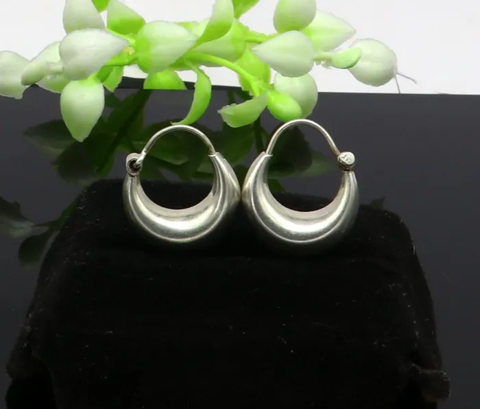 925 sterling silver handmade hoops kundal earring excellent designer fancy daily use hook earring ear wire tribal vintage jewelry s891 TRIBAL ORNAMENTS Earrings