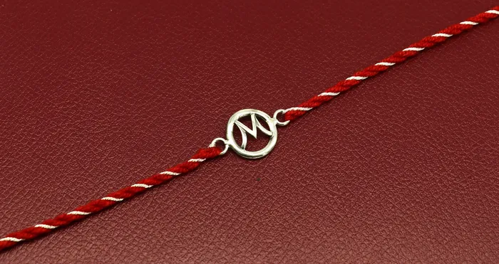 925 sterling silver handmade M letter design Rakhi Bracelet amazing stylish gift for Rakshabandhan rk49 TRIBAL ORNAMENTS Bracelets