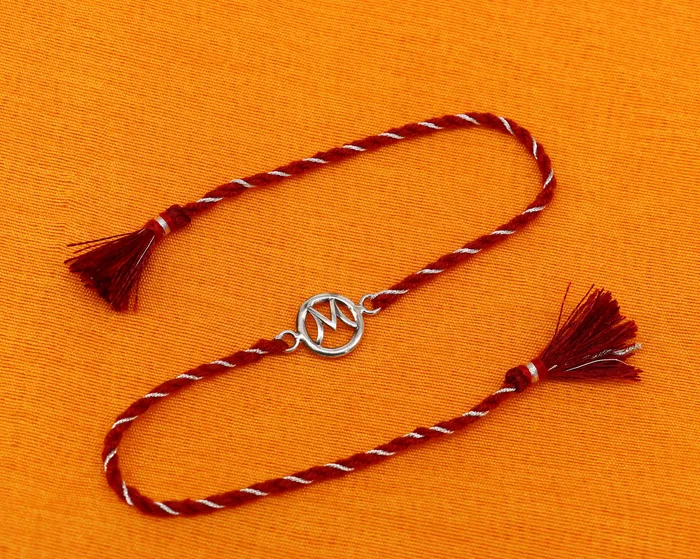 925 sterling silver handmade M letter design Rakhi Bracelet amazing stylish gift for Rakshabandhan rk49 TRIBAL ORNAMENTS Bracelets