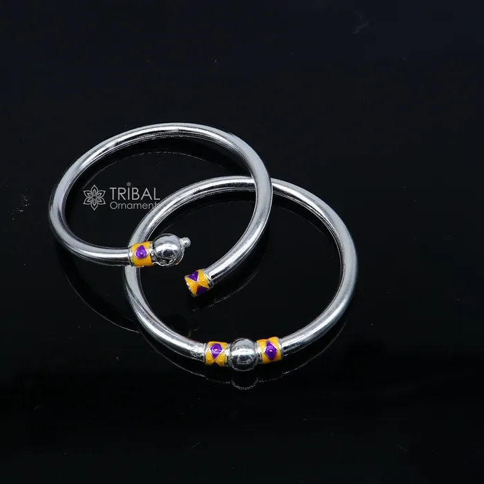 925 Sterling silver handmade Single ball design baby bangle bracelet kada fabulous silver baby jewellery bbk205 TRIBAL ORNAMENTS Bracelets 925 Sterling silver handmade Single ball design baby bangle bracelet kada fabulous silver baby jewellery bbk205 TRIBAL ORNAMENTS Bracelets