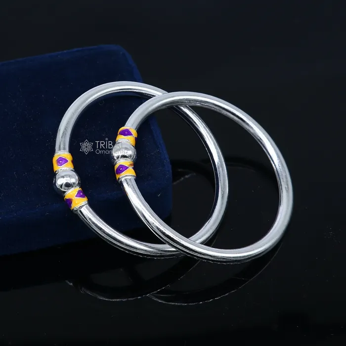 925 Sterling silver handmade Single ball design baby bangle bracelet kada fabulous silver baby jewellery bbk205 TRIBAL ORNAMENTS Bracelets 925 Sterling silver handmade Single ball design baby bangle bracelet kada fabulous silver baby jewellery bbk205 TRIBAL ORNAMENTS Bracelets