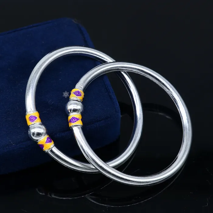 925 Sterling silver handmade Single ball design baby bangle bracelet kada fabulous silver baby jewellery bbk205 TRIBAL ORNAMENTS Bracelets 925 Sterling silver handmade Single ball design baby bangle bracelet kada fabulous silver baby jewellery bbk205 TRIBAL ORNAMENTS Bracelets