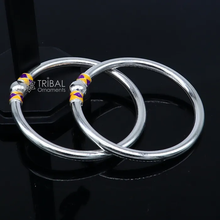 925 Sterling silver handmade Single ball design baby bangle bracelet kada fabulous silver baby jewellery bbk205 TRIBAL ORNAMENTS Bracelets 925 Sterling silver handmade Single ball design baby bangle bracelet kada fabulous silver baby jewellery bbk205 TRIBAL ORNAMENTS Bracelets