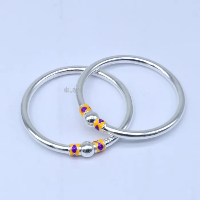 925 Sterling silver handmade Single ball design baby bangle bracelet kada fabulous silver baby jewellery bbk205 TRIBAL ORNAMENTS Bracelets 925 Sterling silver handmade Single ball design baby bangle bracelet kada fabulous silver baby jewellery bbk205 TRIBAL ORNAMENTS Bracelets