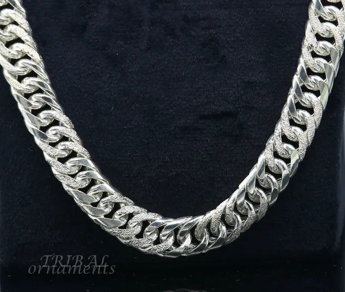 925 sterling silver handmade vintage design link chain solid heavy necklace chain for boys mens wedding gifting jewelry ch162 TRIBAL ORNAMENTS Necklaces