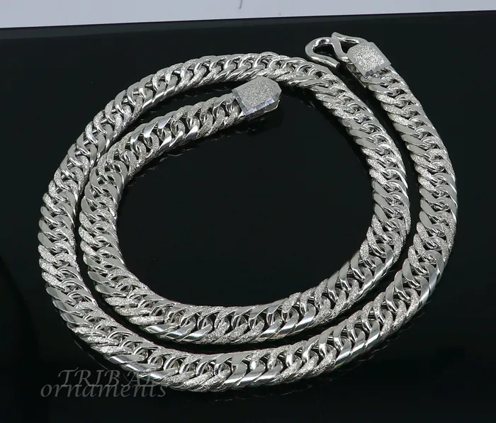 925 sterling silver handmade vintage design link chain solid heavy necklace chain for boys mens wedding gifting jewelry ch162 TRIBAL ORNAMENTS Necklaces