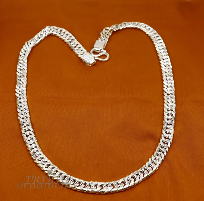 925 sterling silver handmade vintage design link chain solid heavy necklace chain for boys mens wedding gifting jewelry ch162 TRIBAL ORNAMENTS Necklaces