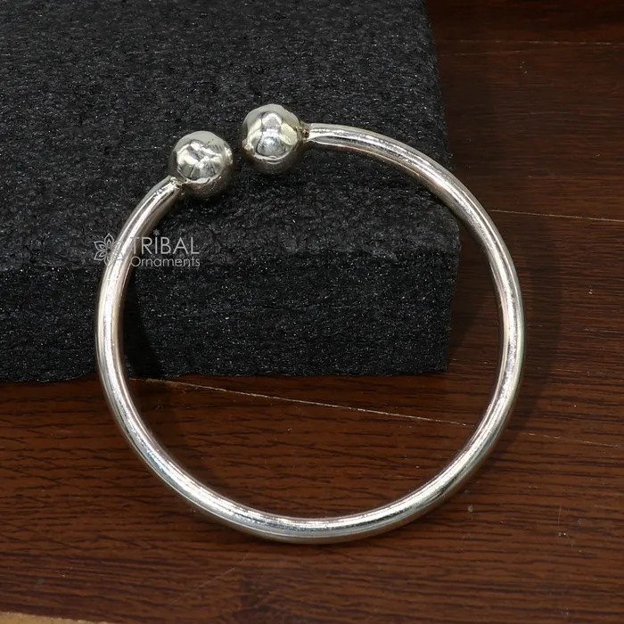 925 Sterling silver plain Ball Cuff BraceletMens Silver Bangle braceletplain solid cuff kada bracelet for both mens girls cuff218 TRIBAL ORNAMENTS Bracelets