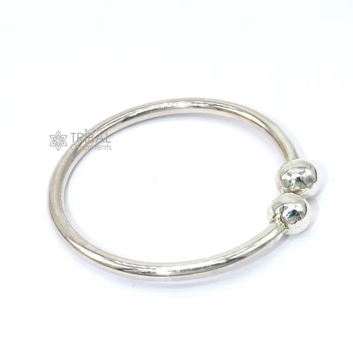 925 Sterling silver plain Ball Cuff BraceletMens Silver Bangle braceletplain solid cuff kada bracelet for both mens girls cuff218 TRIBAL ORNAMENTS Bracelets