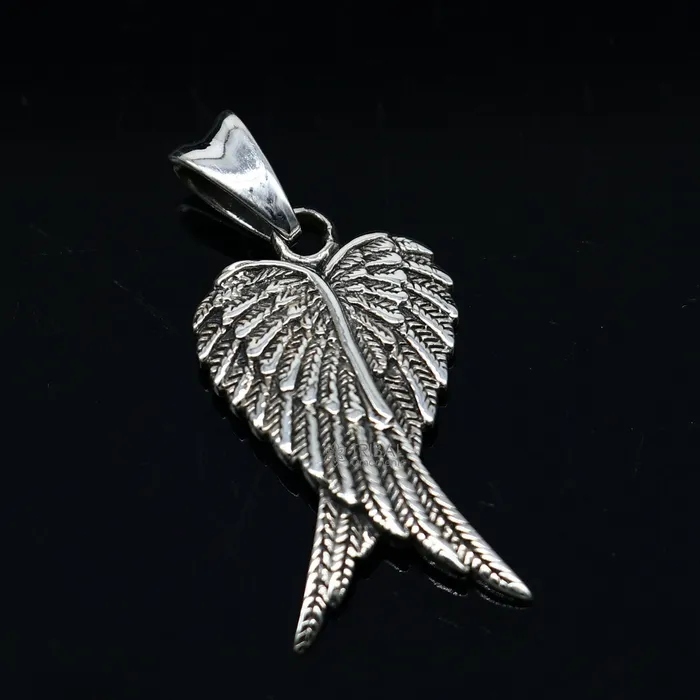 925 sterling silver unique bird wing pendant bird feather pendant silver wing necklace animal jewelry nsp635 TRIBAL ORNAMENTS Necklaces 925 sterling silver unique bird wing pendant bird feather pendant silver wing necklace animal jewelry nsp635 TRIBAL ORNAMENTS Necklaces