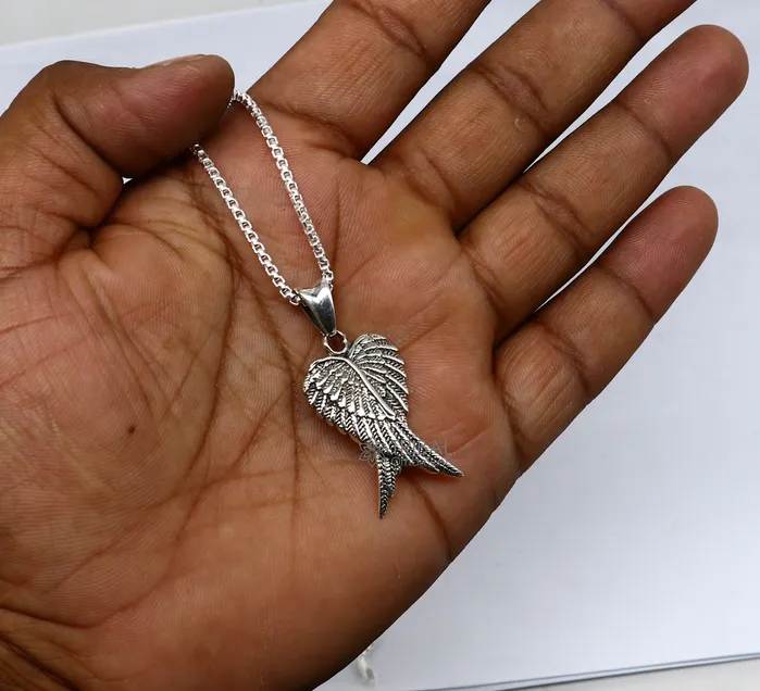 925 sterling silver unique bird wing pendant bird feather pendant silver wing necklace animal jewelry nsp635 TRIBAL ORNAMENTS Necklaces 925 sterling silver unique bird wing pendant bird feather pendant silver wing necklace animal jewelry nsp635 TRIBAL ORNAMENTS Necklaces