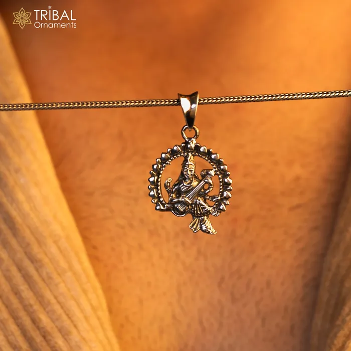 925 sterling silver unique design Goddess SaraswatiSharda mataji pendant goddess pendant personalized jewelry tribal jewelry nsp447 TRIBAL ORNAMENTS Necklaces 925 sterling silver unique design Goddess SaraswatiSharda mataji pendant goddess pendant personalized jewelry tribal jewelry nsp447 TRIBAL ORNAMENTS Necklaces