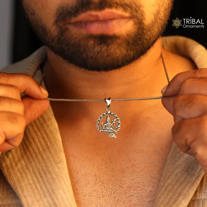 925 sterling silver unique design Goddess SaraswatiSharda mataji pendant goddess pendant personalized jewelry tribal jewelry nsp447 TRIBAL ORNAMENTS Necklaces