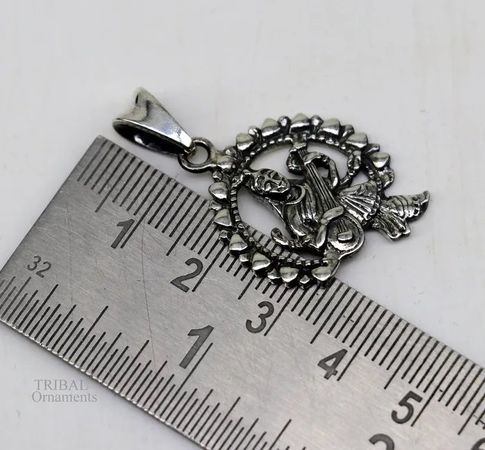 925 sterling silver unique design Goddess SaraswatiSharda mataji pendant goddess pendant personalized jewelry tribal jewelry nsp447 TRIBAL ORNAMENTS Necklaces