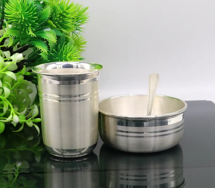 999 fine silver water milk glass and bowl silver tumbler silver spoon silver utensils silver baby food utensils silver article sv176 TRIBAL ORNAMENTS Rings
