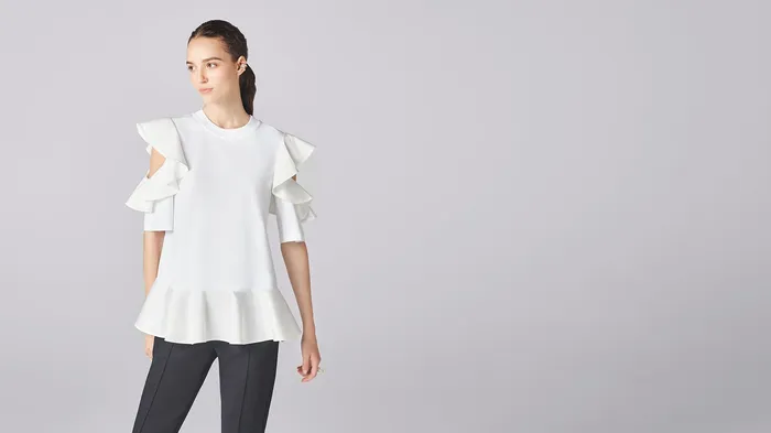 ADEAM Earrings Chandelier Tshirt in White ADEAM Earrings Chandelier Tshirt in White