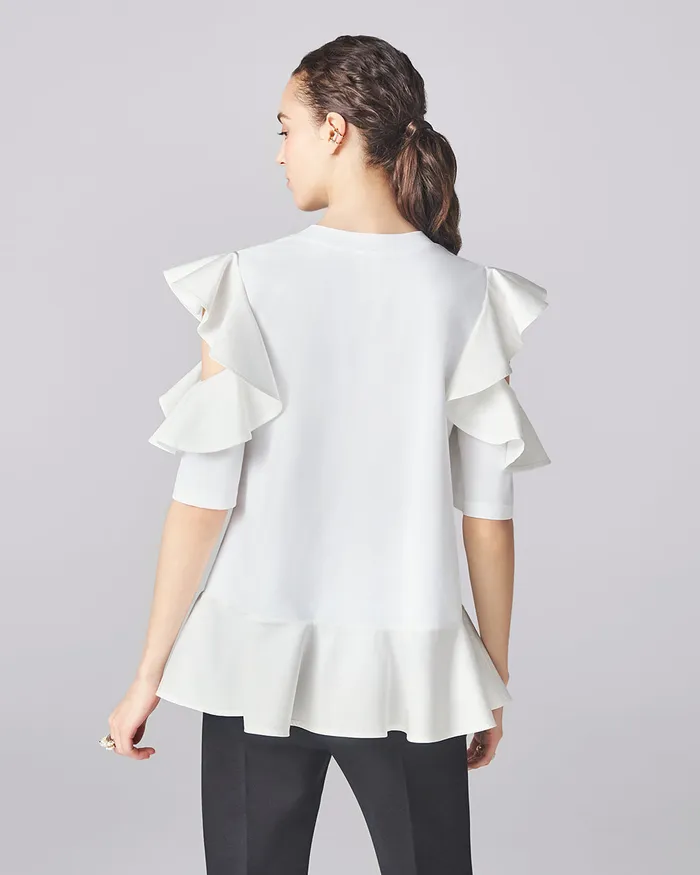 ADEAM Earrings Chandelier Tshirt in White ADEAM Earrings Chandelier Tshirt in White