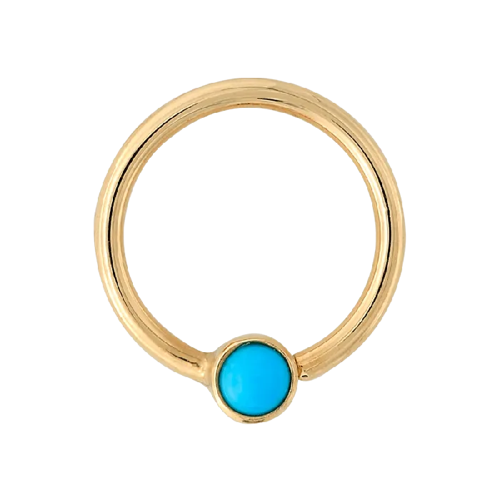 Aiyu Jewelry Rings Bezelset Fixed Gem Ring Turquoise