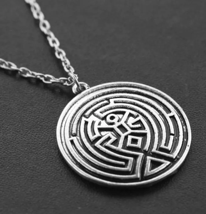alice AZ853 Silver Westworld Maze Necklace with FREE EARRINGS Necklaces