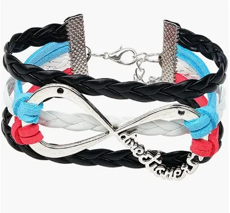 alice Bracelets AZ1087 Multi Color Directioner Infinity Leather Layer Bracelet