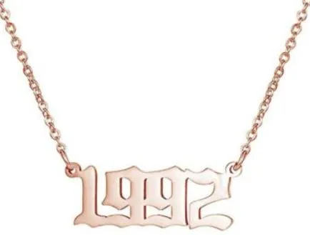 alice Necklaces AZ1387 Rose Gold Year 1992 Necklace with FREE EARRINGS