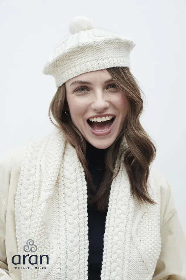Aran Woollen Mills Merino Wool Adult Beret Earrings