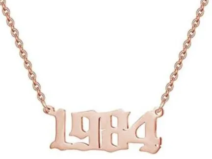AZ1393 Rose Gold Year 1984 Necklace with FREE EARRINGS alice Necklaces