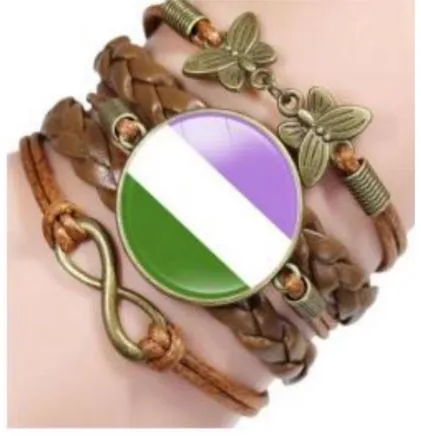 B1003 Lavender Green Butterfly Infinity Leather Layered Bracelet POLLY Bracelets B1003 Lavender Green Butterfly Infinity Leather Layered Bracelet POLLY Bracelets