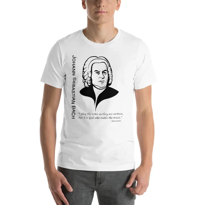 Bach Silhouette TShirt Piano Fan Shop Earrings