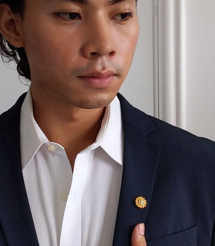 Bernie Suit Lapel Pin AMAMI Earrings