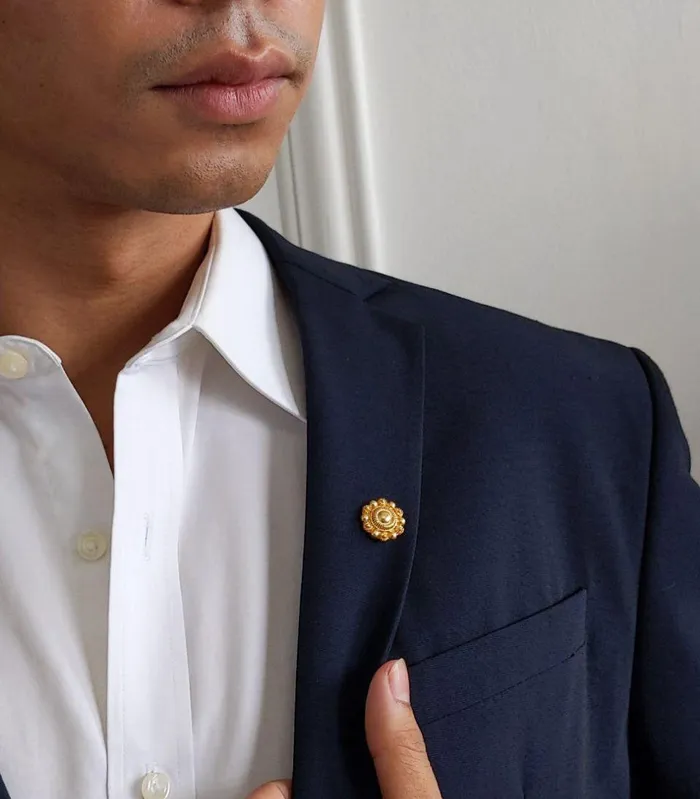 Bernie Suit Lapel Pin AMAMI Earrings