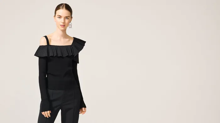 Black Alanis Knit Top ADEAM Rings