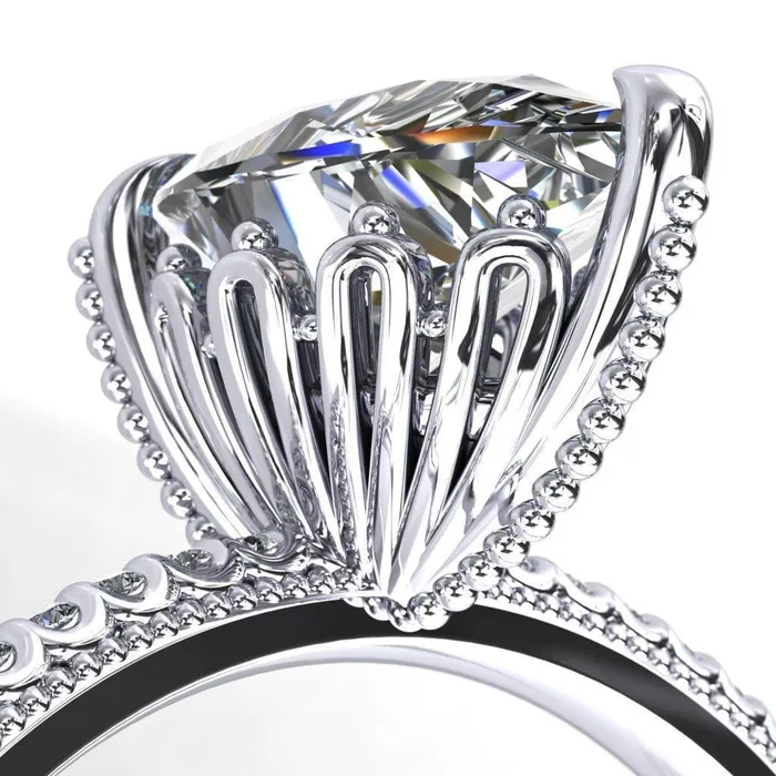 Bolin Pear Center Stone UShaped Fence With Spheres Engagement Ring Fire Brilliance Rings Bolin Pear Center Stone UShaped Fence With Spheres Engagement Ring Fire Brilliance Rings