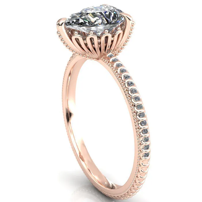Bolin Pear Center Stone UShaped Fence With Spheres Engagement Ring Fire Brilliance Rings