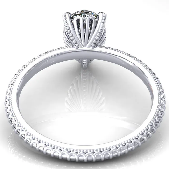 Bolin Pear Center Stone UShaped Fence With Spheres Engagement Ring Fire Brilliance Rings