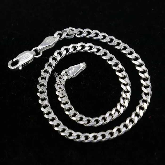 Bracelets 3mm 925 sterling silver handmade amazing flat plain chain bracelet flexible unisex bracelet jewelry from Rajasthan india sbr724 TRIBAL ORNAMENTS