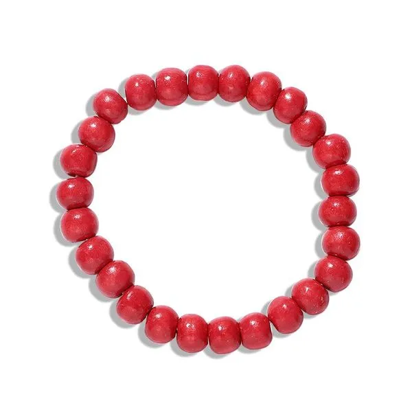 Bracelets B328 Red Wood Beads Bracelet 01