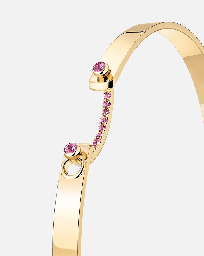 Bracelets Mood Baby Pink Mood Bangle in Yellow Gold Bracelets Mood Baby Pink Mood Bangle in Yellow Gold