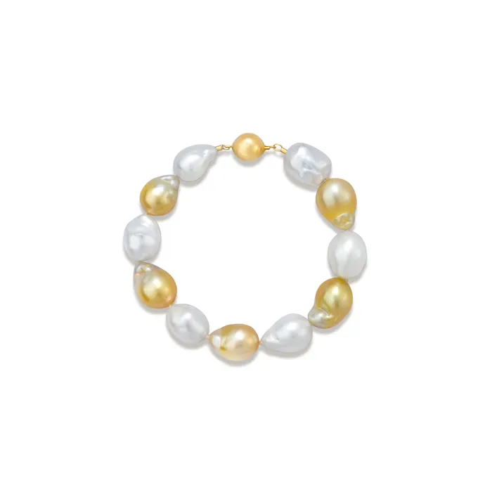 Bracelets Pearly Lustre 18k Gold Baroque South Sea Pearl Bracelet KB00027