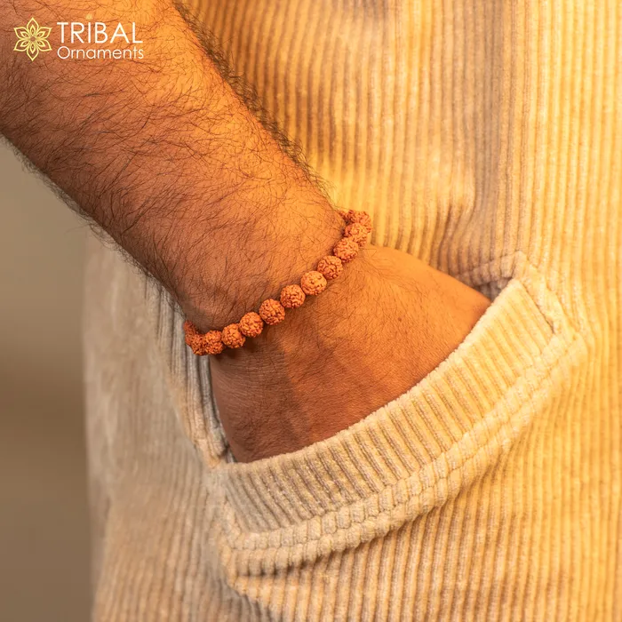 Bracelets TRIBAL ORNAMENTS 8 MM rudraksha natural beaded handmade bracelet customized unisex Jewelry stnbr128 Bracelets TRIBAL ORNAMENTS 8 MM rudraksha natural beaded handmade bracelet customized unisex Jewelry stnbr128