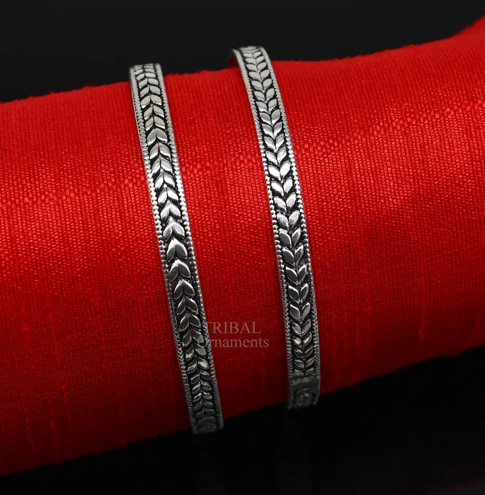 Bracelets TRIBAL ORNAMENTS 925 sterling silver handcrafted amazing Floral design bangles bracelet fancy stylish gorgeous kangan tribal belly dance jewelry nba321 Bracelets TRIBAL ORNAMENTS 925 sterling silver handcrafted amazing Floral design bangles bracelet fancy stylish gorgeous kangan tribal belly dance jewelry nba321