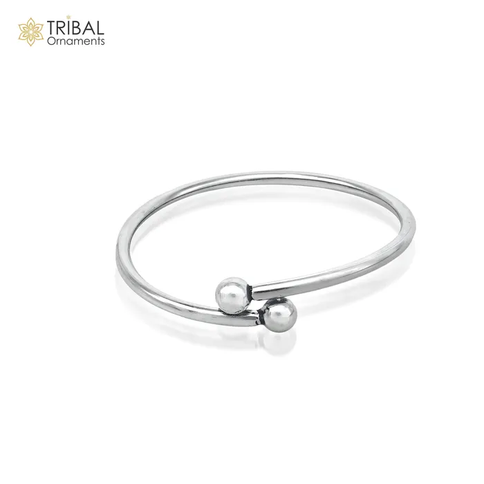 Bracelets TRIBAL ORNAMENTS 925 sterling silver handmade Ball design stylish kada bangle bracelet tribal jewelry nsk862 Bracelets TRIBAL ORNAMENTS 925 sterling silver handmade Ball design stylish kada bangle bracelet tribal jewelry nsk862