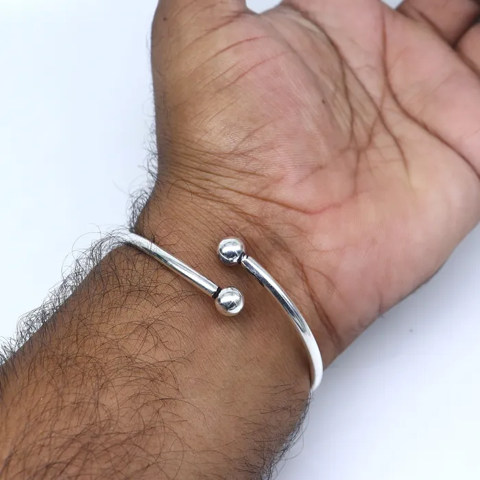 Bracelets TRIBAL ORNAMENTS 925 sterling silver handmade Ball design stylish kada bangle bracelet tribal jewelry nsk862 Bracelets TRIBAL ORNAMENTS 925 sterling silver handmade Ball design stylish kada bangle bracelet tribal jewelry nsk862