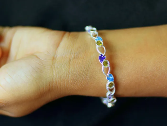 Bracelets TRIBAL ORNAMENTS 925 sterling silver handmade Customized bangle gorgeous multicolor stone stone stylish bangle excellent bridesmaid tribal jewelry nba81