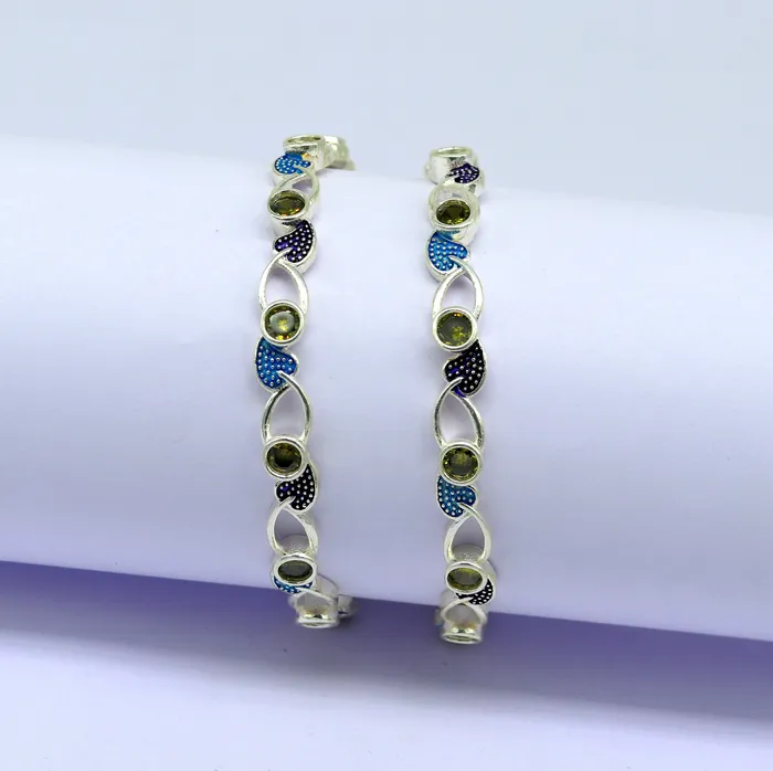 Bracelets TRIBAL ORNAMENTS 925 sterling silver handmade Customized bangle gorgeous multicolor stone stone stylish bangle excellent bridesmaid tribal jewelry nba81