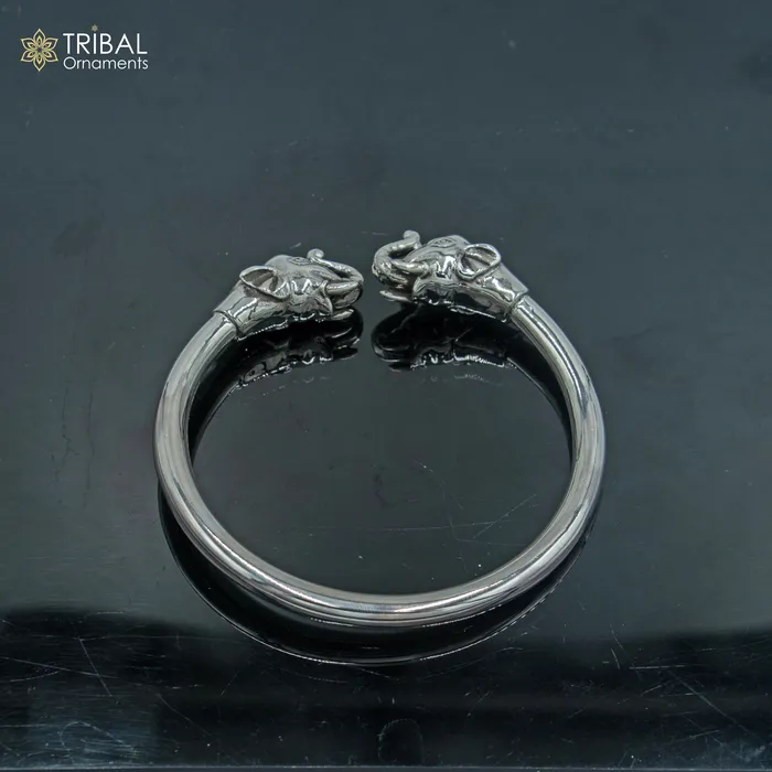 Bracelets TRIBAL ORNAMENTS 925 sterling silver handmade Elephant design plain bangle bracelet kada nsk889